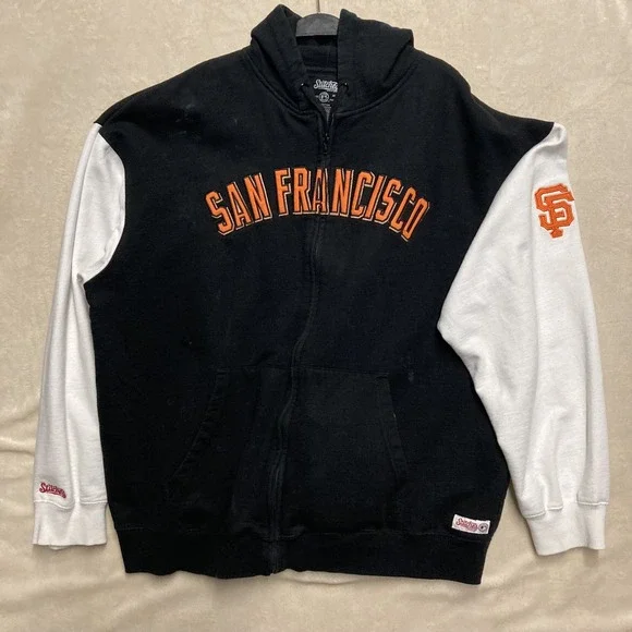 San Francisco Giants Hoodie Men's XXL Black MLB Baseball Stitches Full Zip Heavy - Picture 1 of 9